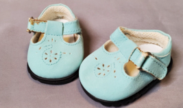 Aqua Blue Doll Shoes Mary Jane T Strap 1 Pair fits American Girl - £5.41 GBP