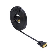 DTech 25ft Ultra Thin Flat Type Computer Monitor VGA Cable Standard 15 Pin Male  - £22.37 GBP