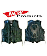 New Mens Braided Leather Motorcycle Biker Style Waistcoat Vest Black  CP... - $59.00+