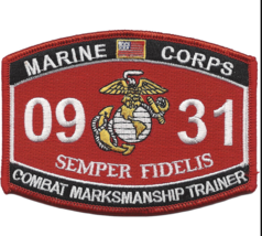 4.25&quot; MARINE CORPS MOS 0931 COMBAT MARKSMANSHIP TRAINER EMBROIDERED PATCH - $34.99