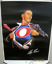 ALEX ROSS: RARE SIGN (OBAMA MAN) ORIGINAL HAND SIGN POSTER (CLASSIC) - €339,75 EUR