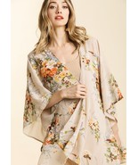 New Umgee S/M M/L English Garden Open Front Flowy Chiffon Kimono Sleeve ... - $20.00