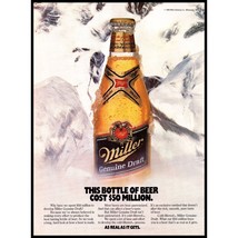 1988 Miller Genuine Draft Beer MGD Vintage print Ad Black Label Ice Glacier Art - £8.23 GBP