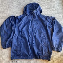LL Bean Men’s Vintage Hooded Waterproof Jacket Fleece-Lined Navy Size Fl... - £18.27 GBP