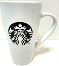 Starbucks Coffee Mug Tea Cup Black Mermaid Siren Logo Tall Ceramic 18oz - £8.55 GBP