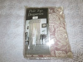 Nos Chf Ind. Cameo Sorento Pole Top Dusty Rose Draperies w/Tiebacks - 80&quot; X 84&quot; - £30.81 GBP