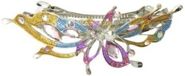 Caravan Butterfly Flying Over In A Rainbow Setting Embellished Using Rhi... - £13.43 GBP