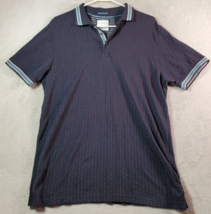 Denim &amp; Flower Polo Shirt Mens Size XL Navy Polka Dot Cotton Short Sleeve Collar - £12.68 GBP