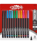 Fine Point Sharpie Pen, 12 Count, Assorted Colors, Quick Drying Ink. - £26.71 GBP