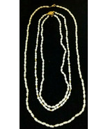 3 Vintage 1980&#39;s Strands Freshwater Pearls GF Beads &amp; Clasps - £30.83 GBP