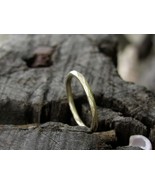 Wedding ring. Yellow gold wedding ring. Full round unisex 14K ring. Handmade - $356.40