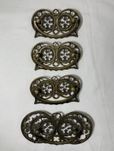 4 UNIQUE Vintage Celtic Spanish Ornate Fancy Brass Drawer Dresser Pulls - $60.97 CAD