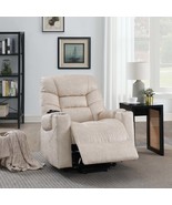 Light Grey Power Lift Recliner: Heating &amp; Massage for Ultimate Comfort - $748.99