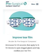 new BRUDER pre-surgical Moist Heat Eye Compress + bag Microwaveable / Re... - £11.01 GBP