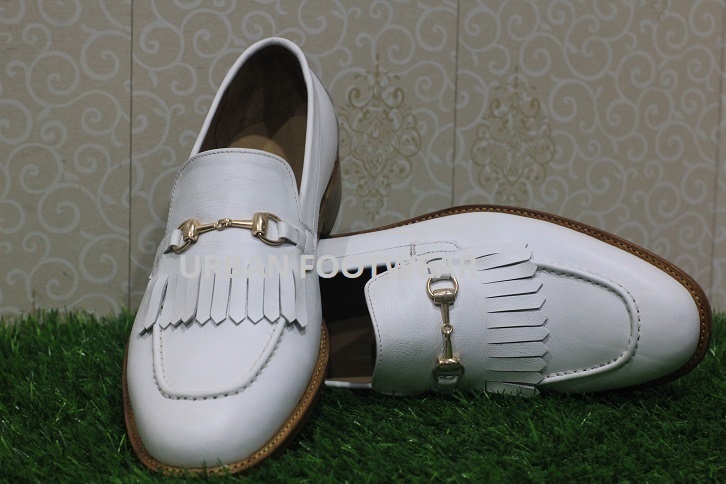 Mens New Handmade Shoes Bespoke White Leather Buckle Casual & Dress Wear Boot