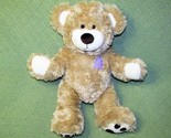 15&quot; BUILD A BEAR PATCHES CHAMP TEDDY STUFFED ANIMAL PURPLE HEART PLUSH T... - £10.56 GBP