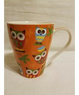 Burton + Burton Owl Coffee Tea Mug Orange Autumn Fall COLORFUL COLLECTAB... - $19.79