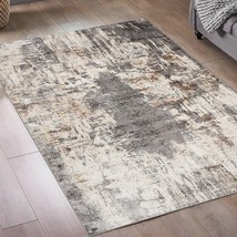 Luxe Weavers Rug 7680 Abstract Persian-Rugs, Gray/ 8&#39; X 10&#39;,, Stain Resistant. - £176.60 GBP