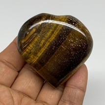 80.6g, 2&quot;x2.1&quot;x0.8&quot;, Tiger&#39;s Eye Heart Polished Healing Crystal @India, ... - £18.68 GBP