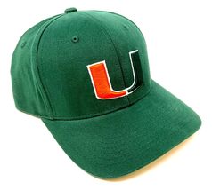 MVP Miami Hurricanes U Logo Green Curved Bill Adjustable Hat - £17.93 GBP
