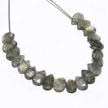 Natural Labradorite Faceted Pear Briolette Loose Gemstone Making Jewelry - £5.15 GBP