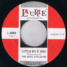 Music Explosion Little Bit O Soul 45 rpm I See The Light Canadian Pressing - £3.93 GBP