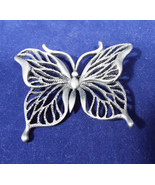 Signed Jonette Pewter 2 1/4 Inch Butterfly Vintage Brooch Pin - £23.58 GBP
