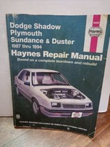Haynes #30055 Repair Manual Dodge Shadow Plymouth Sundance &amp; Duster 1987... - £7.77 GBP