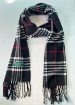 Mens Womens Winter Warm Scotland Made 100% Cashmere Scarf Plaid Black #S305 - £6.24 GBP