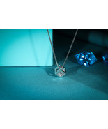 Floating Round Moissanite Cube Pendant - $354.00
