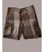 Vintage OP Ocean Pacific Cargo Shorts Size 40 Checker Plaid Brown - 90s ... - $31.39