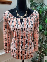 The Limited Women&#39;s Orange Polyester Round Neck Long Sleeve Top Blouse Size M - £18.90 GBP