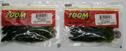 Primary image for ZOOM 6" Lizard (9cnt) #002-051 Watermelon Chartreuse (2 PCKS) Made In USA