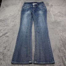 WallFlower Pants Womens 5 Blue Mid Rise Luscious Curvy Fit Bootcut Denim Jeans - £23.34 GBP