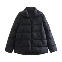 2022 Winter Jacket Fashion Hooded Cotton Coat Vintage Side Pocket Long Sleeves C - £42.38 GBP