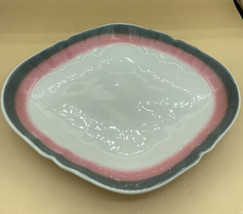 Vintage Tepco Pink Grey Large Center Console Duck Footed Bowl 11.5” X 14.25” - £91.08 GBP