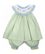 Adorable Green Aqua Petit Ami Smocked Dophin Girl Boutique Set, Angel Sl... - £42.94 GBP+