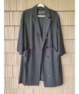 50s? Lord &amp; Taylor Dress Coat Black Forstmann 100% Virgin Wool Large L? - €107,20 EUR