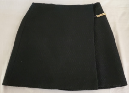 Ann Taylor Black Boucle Pencil Skirt Size 10 Gold Chain Detail - $20.31 CAD