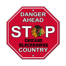 Chicago Blackhawks Danger Ahead Plastic Stop Sign - NHL - £11.35 GBP