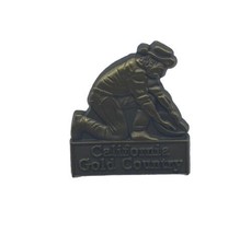 Vintage Gold Miner Panhandling California Gold Country Pin Pinback Lapel - $7.95