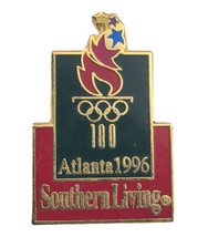 Southern Living Atlanta 1996 Olympics Pin Gold Tone Enamel Torch - $12.95