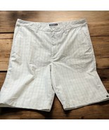 Quicksilver Lightweight Shorts Men&#39;s Size 40 Plaid Chino Beige Plain Front - $22.72
