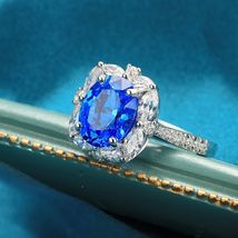 Woman 925 Sterling Silver Ring Tanzanite CZ Stone AAA Quality All Size Available - £45.60 GBP+