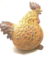 CBK Large Rooster Figurine for indoor or outdoor decor - £21.39 GBP