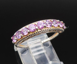 925 Silver - Vintage Dainty Multi Stone Purple Topaz Ring Sz 7.5 - RG25506 - £25.05 GBP