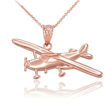 10k Solid Rose Gold Piper Tri Pacer PA-20 Aircraft Airplane Pendant Necklace - £125.66 GBP+