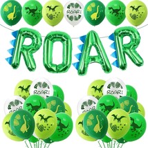 Dinosaur Party Decorations Balloons Roar Birthday Supplies Safari Jungle Banner  - £19.65 GBP