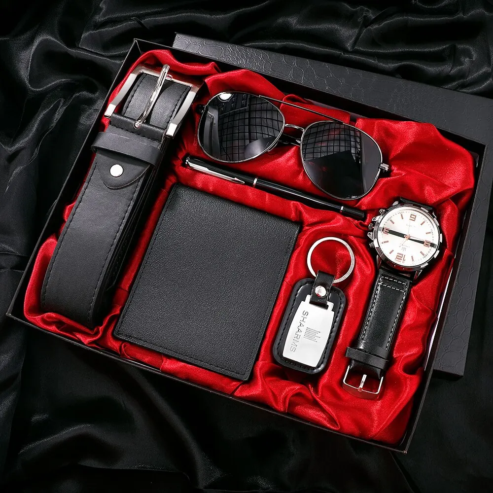 Men Gift Business Luxury Company Mens Set 6 in 1 Watch Glasses Pen Keych... - $80.05