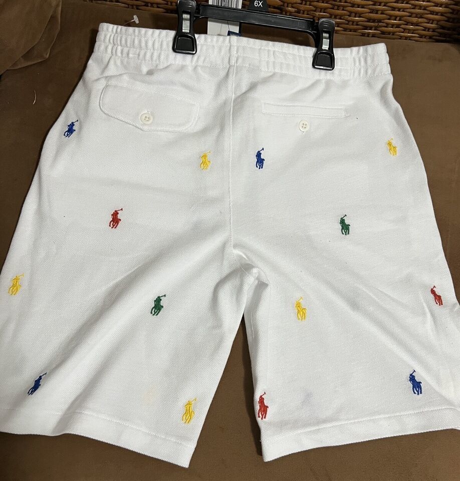 POLO RALPH LAUREN Shorts White for boys pony all over   14-16 shorts - $45.51